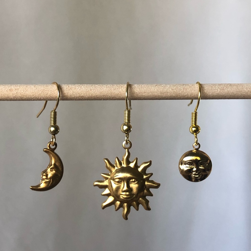 Sun and moon earrings